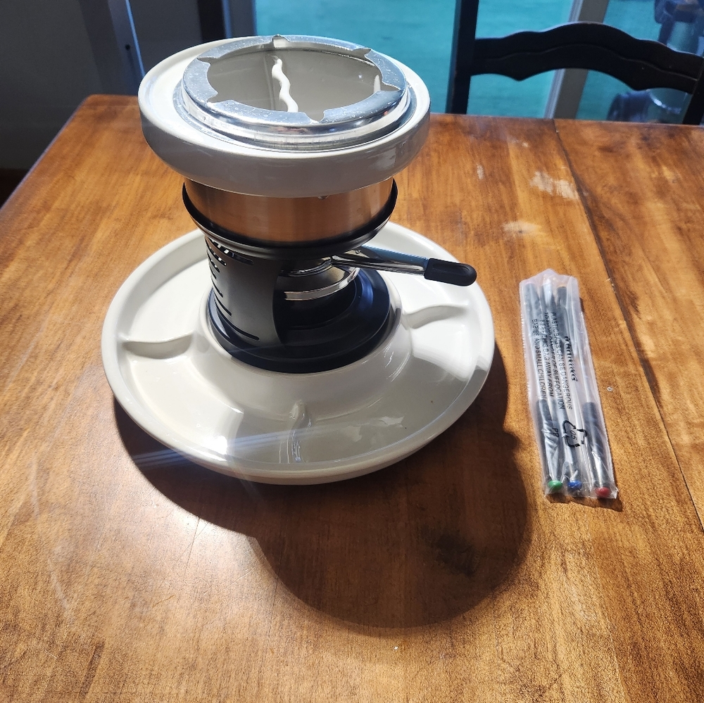 Ceramic Fondue Pot Set for Cheese Chocolate and dips - Picture 5 of 6